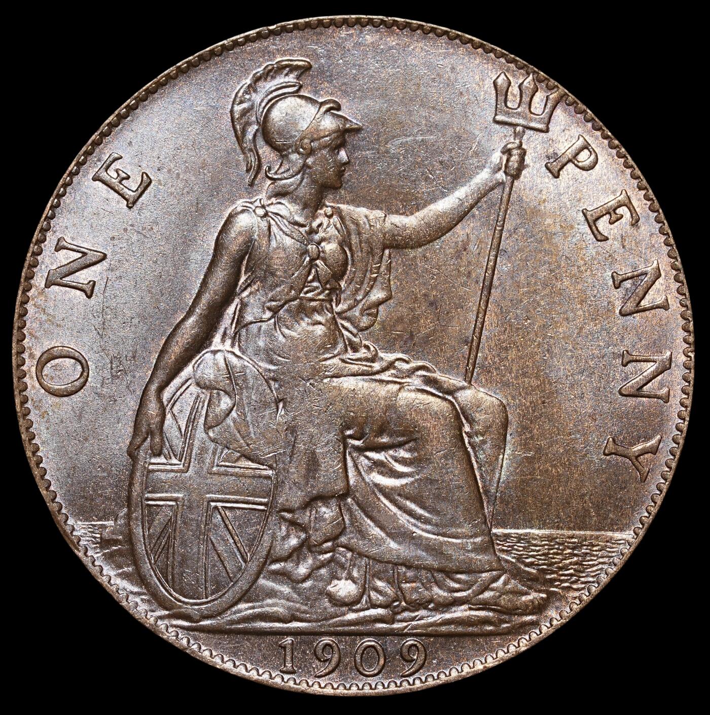 修遠堂世界钱币第四十一期 全场包邮 带光1909年英国1便士铜币