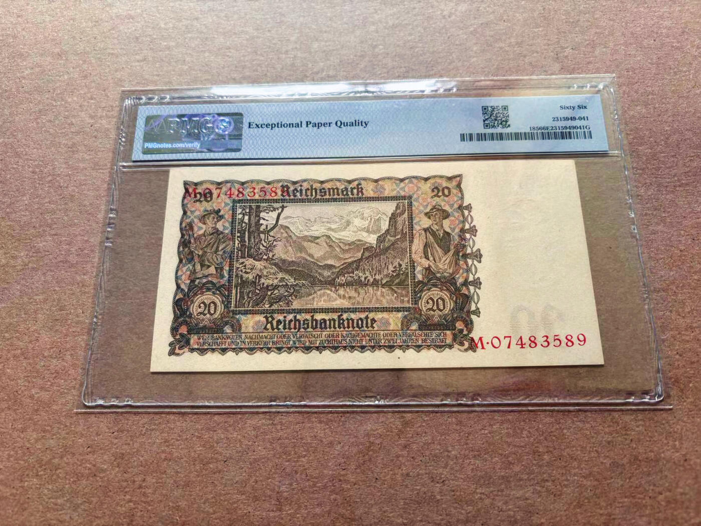 【Blue Auction】✨世界纸币精拍第552期【精】 德国 1939年20马克 PMG66EPQ 设计精美
