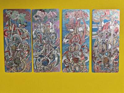 ♥国庆欢乐场：玩卡战线超级大甩拍第11期（好物、稀缺、镇册之宝） 九轩-李云中绘群雄逐鹿（三国）之四大天王异形粗闪卡，非常经典，稀见，送卡膜，送官方异形四大天王大卡砖！