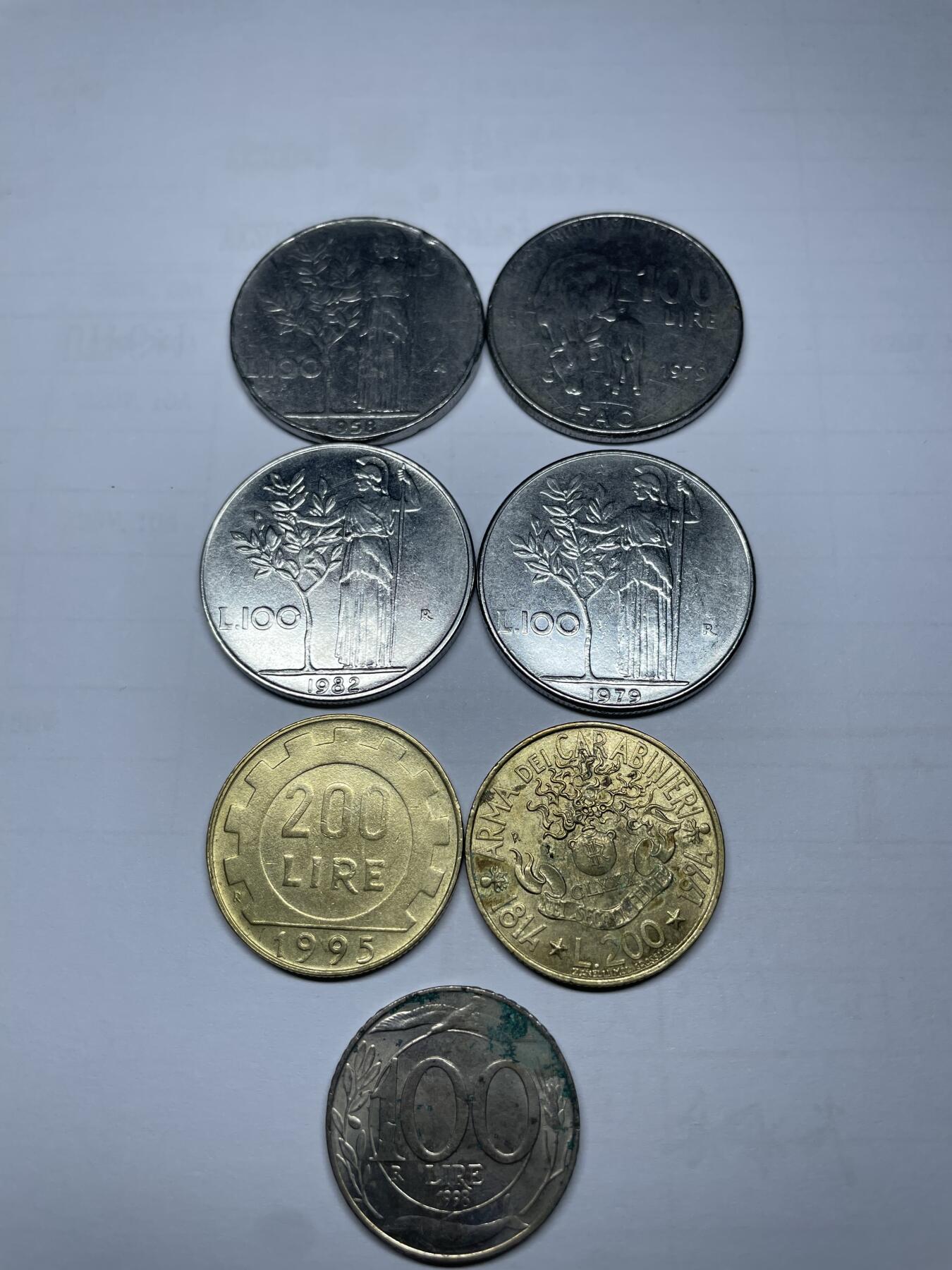 每日一拍，2024年集古藏今外币拍卖第十五期-第9场—（总第149拍），可以寄存60天，满160元包邮。 意大利各面值7枚