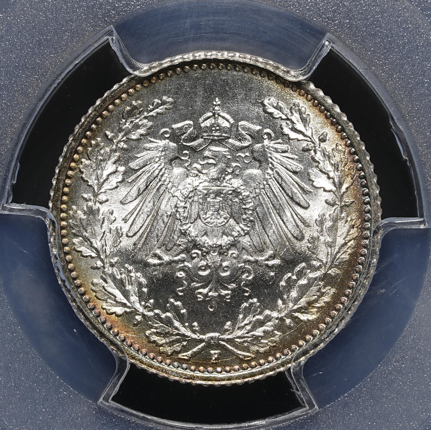 修遠堂世界钱币第四十一期 全场包邮 PCGS MS68 1915年德国1/2马克银币 68分老币天花板级别分数 更有环彩加持 收藏级佳品