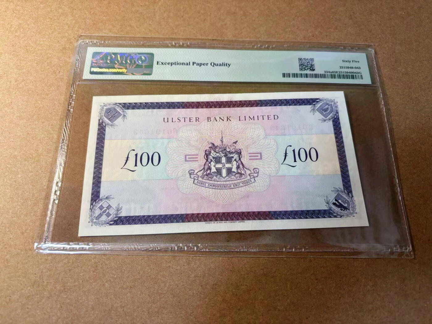 【Blue Auction】✨世界纸币精拍第552期【精】   北爱尔兰 1990年100镑 PMG65EPQ 最高值较少见 