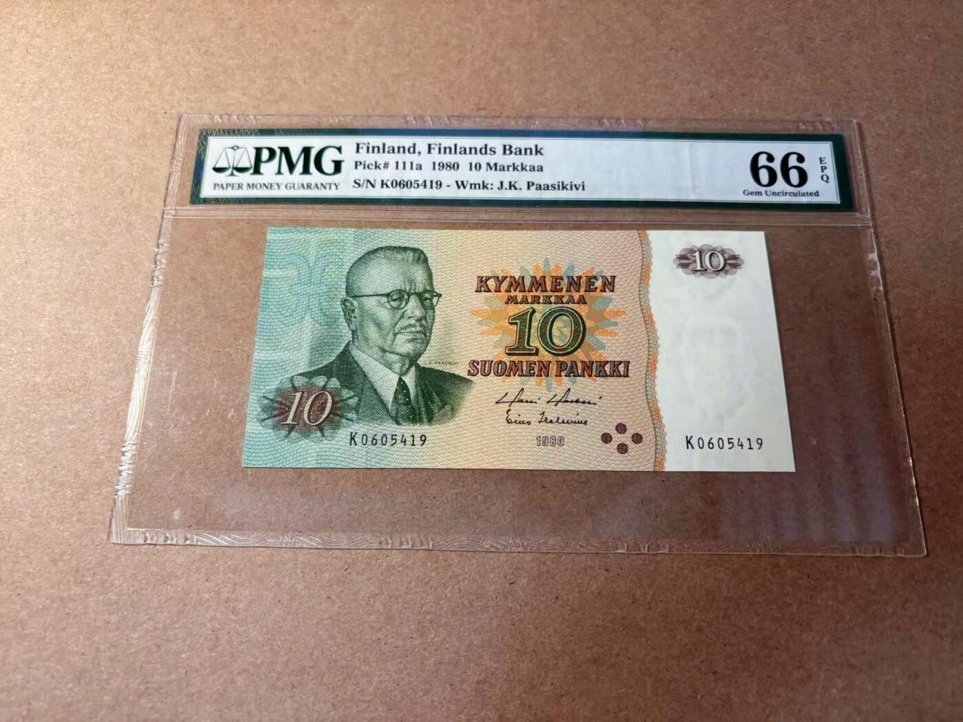 【Blue Auction】✨世界纸币精拍第552期【精】 芬兰 1980年10马克 PMG66EPQ 