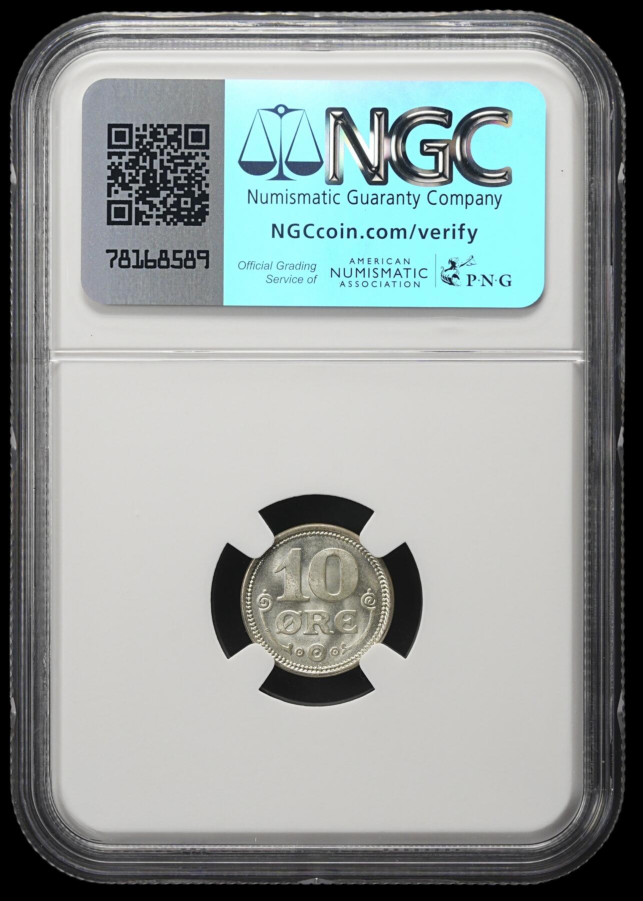 修遠堂世界钱币第四十一期 全场包邮 NGC MS66 1915年丹麦10欧尔银币 高分收藏级