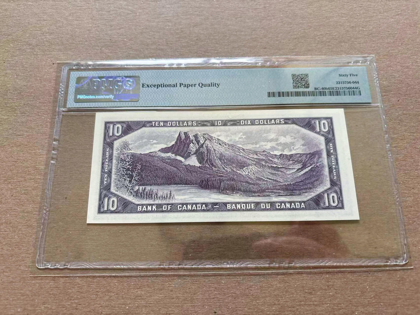 【Blue Auction】✨世界纸币精拍第552期【精】 加拿大 1954年10元 女王 落基山脉 PMG65EPQ 