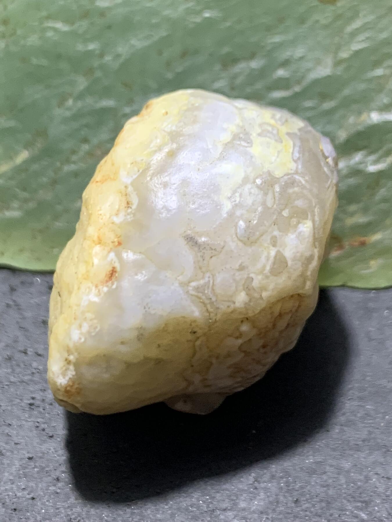 放福利！精美罕见天然高玉化白皮糖心料阿拉善籽纹筋脉玛瑙原石一颗，