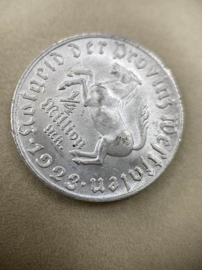 康怡轩钱币【世界各国流通币专场】第229期  - 1923 德国 威斯特法伦 1/4马克