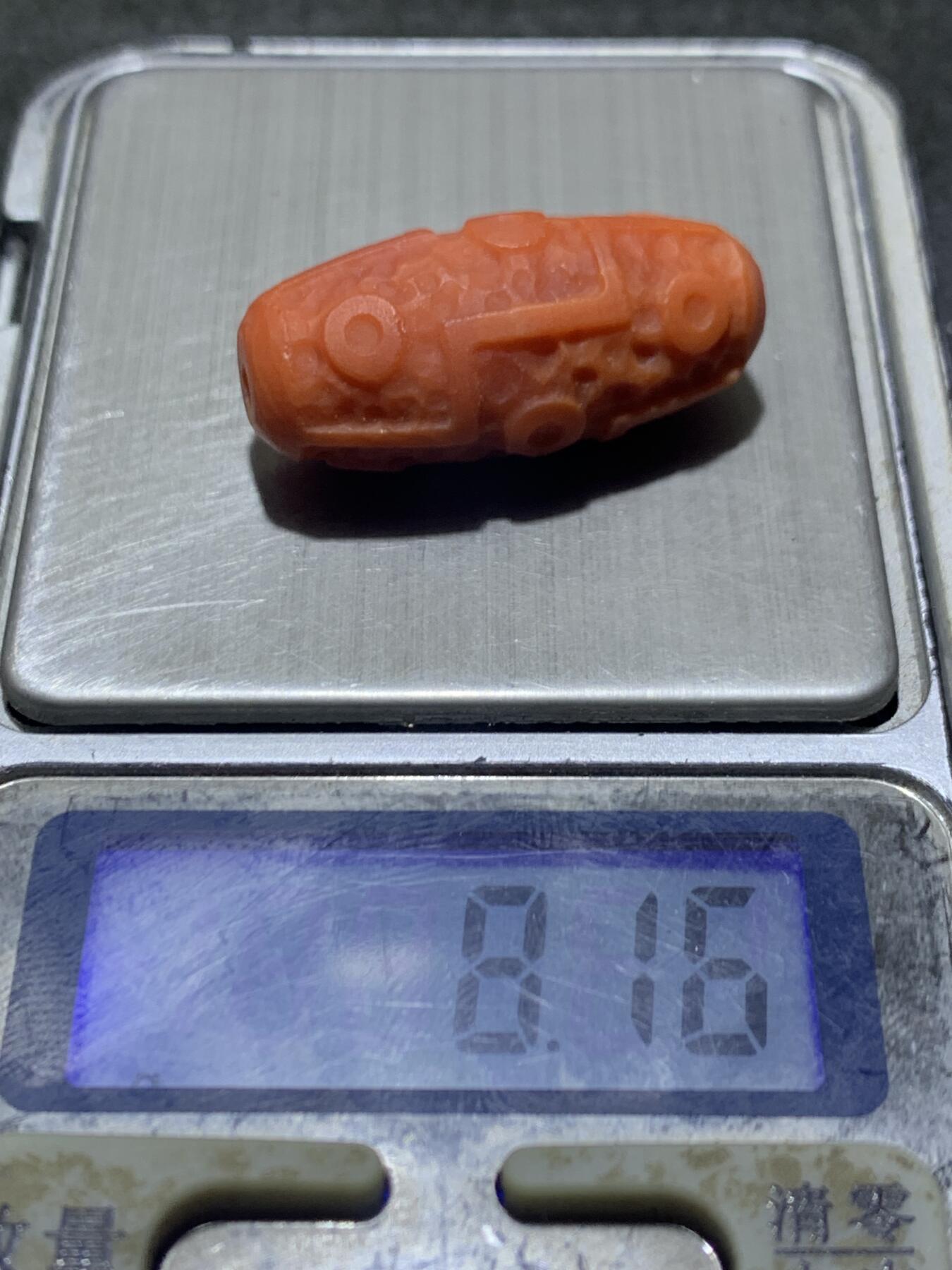 精美川料亚光千层纹南红玛瑙雕刻九眼天珠一个，