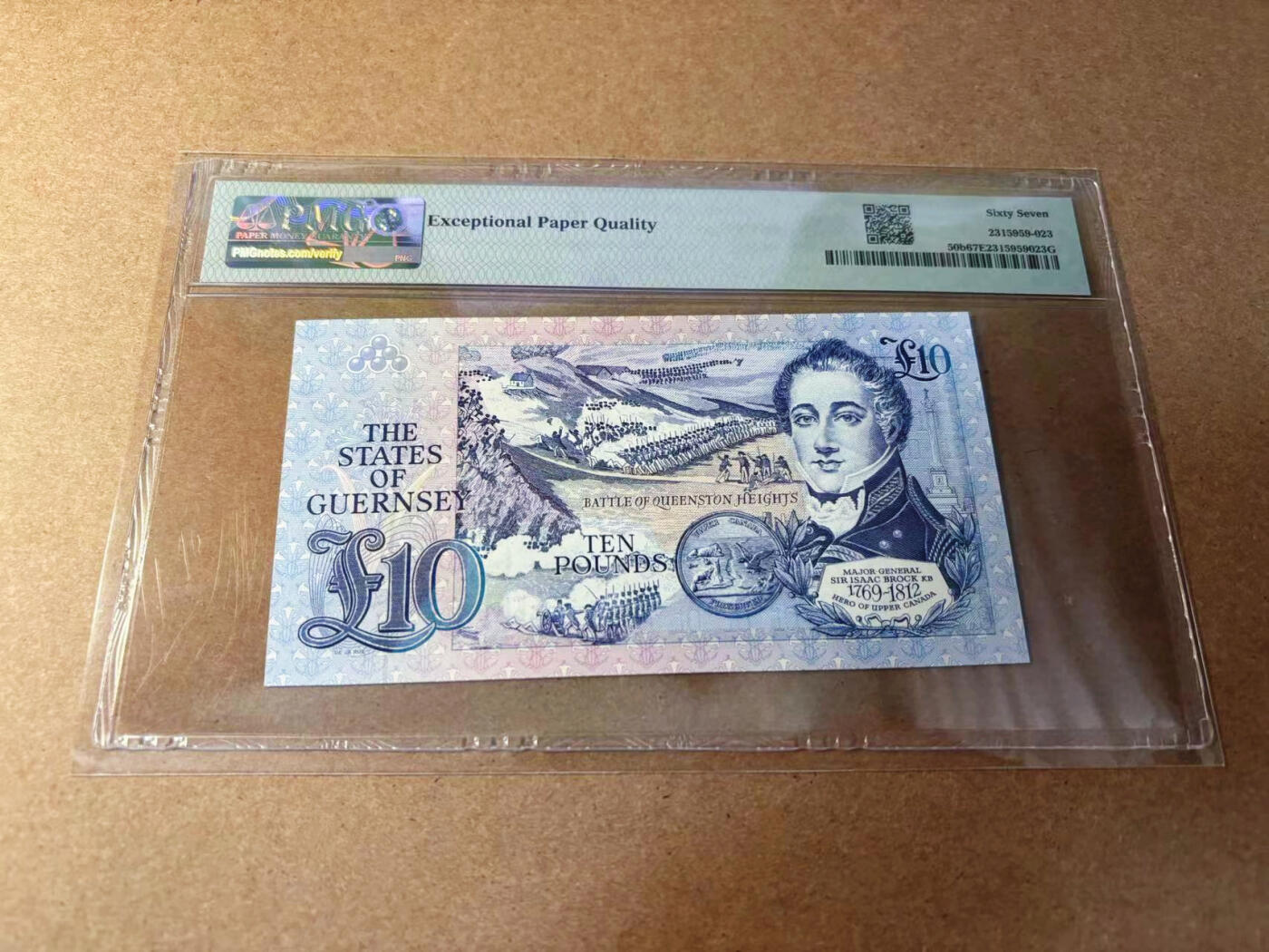 【Blue Auction】✨世界纸币精拍第552期【精】 根西 1980-89年10镑 PMG67EPQ 高分 背面大场景