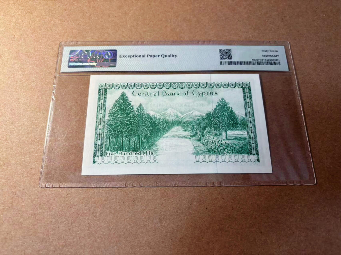 【Blue Auction】✨世界纸币精拍第552期【精】 【无47】塞浦路斯 1979年500米尔 BWC出品 PMG67EPQ 高分 