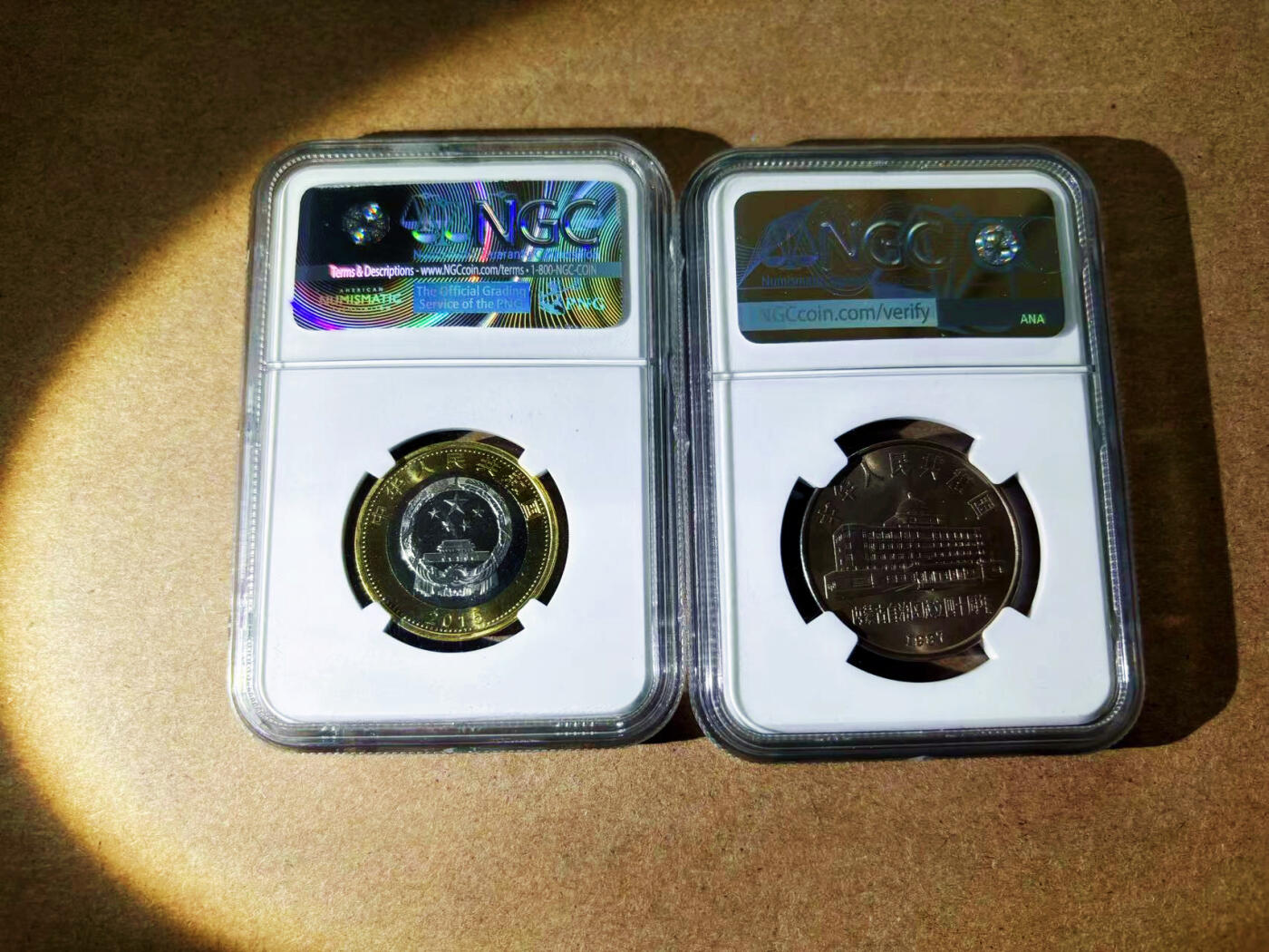 【Blue Auction】✨世界纸币精拍第552期【精】 【一组2枚】内蒙古40周年纪念币 1987年1元&航天纪念币 2015年10元 NGC MS67-66