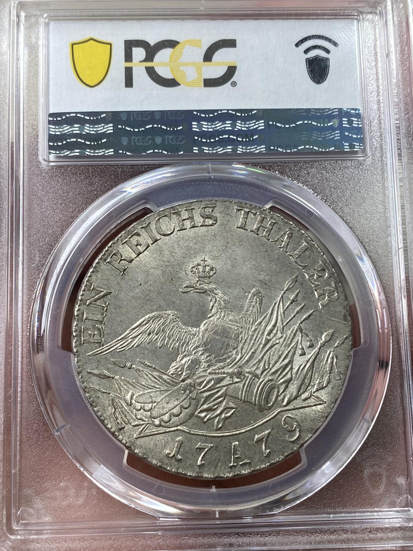 万国钱币拍卖第035期（金银流霞●万国秋季大拍） PCGS MS63 1779年德国普鲁士腓特烈大帝大炮泰勒  超神名誉品种 全深打原光原味 PC唯一统治级冠军分&官网广告币。