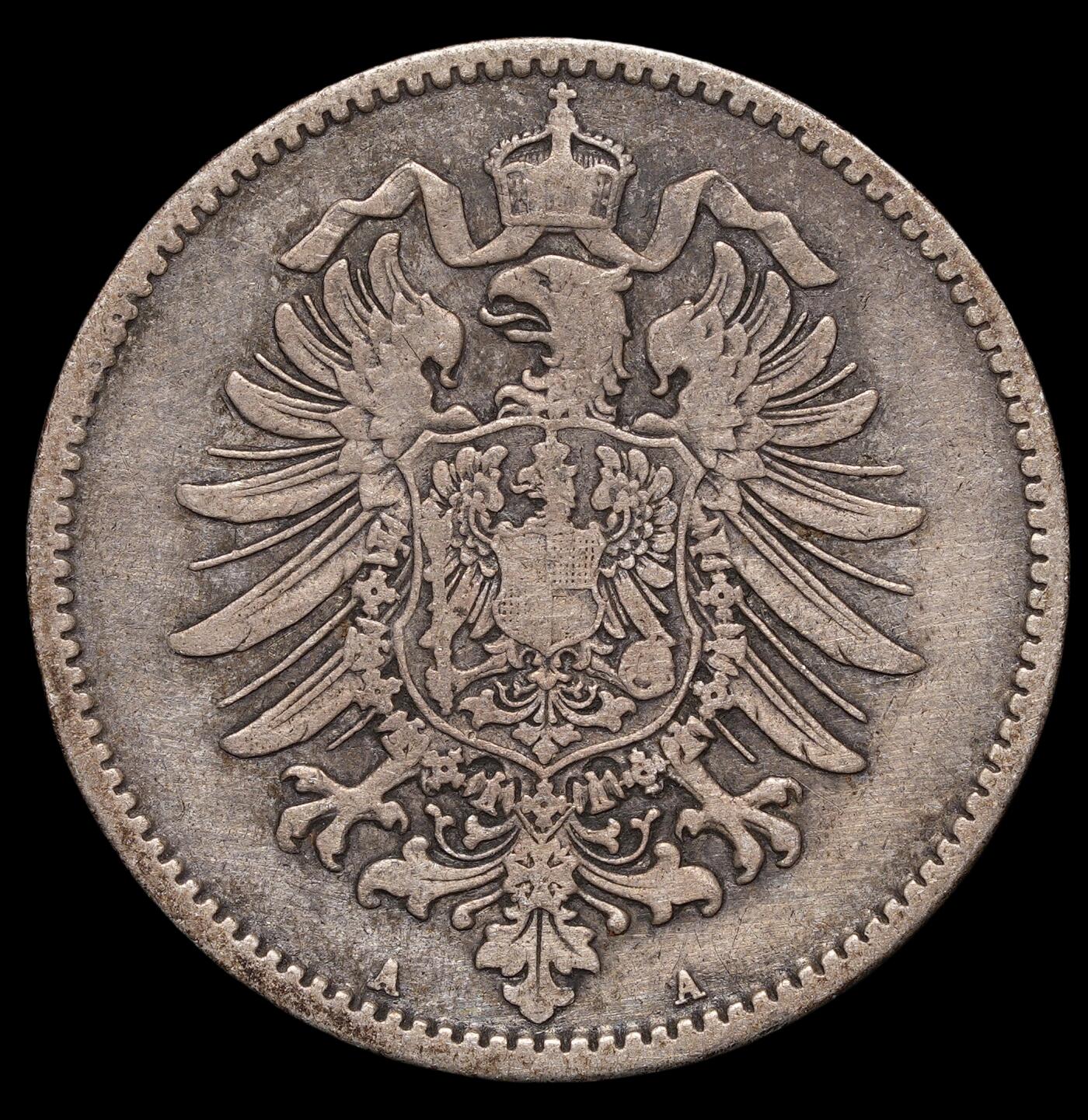 修遠堂世界钱币第四十一期 全场包邮 1875年德国1马克银币 A厂铭