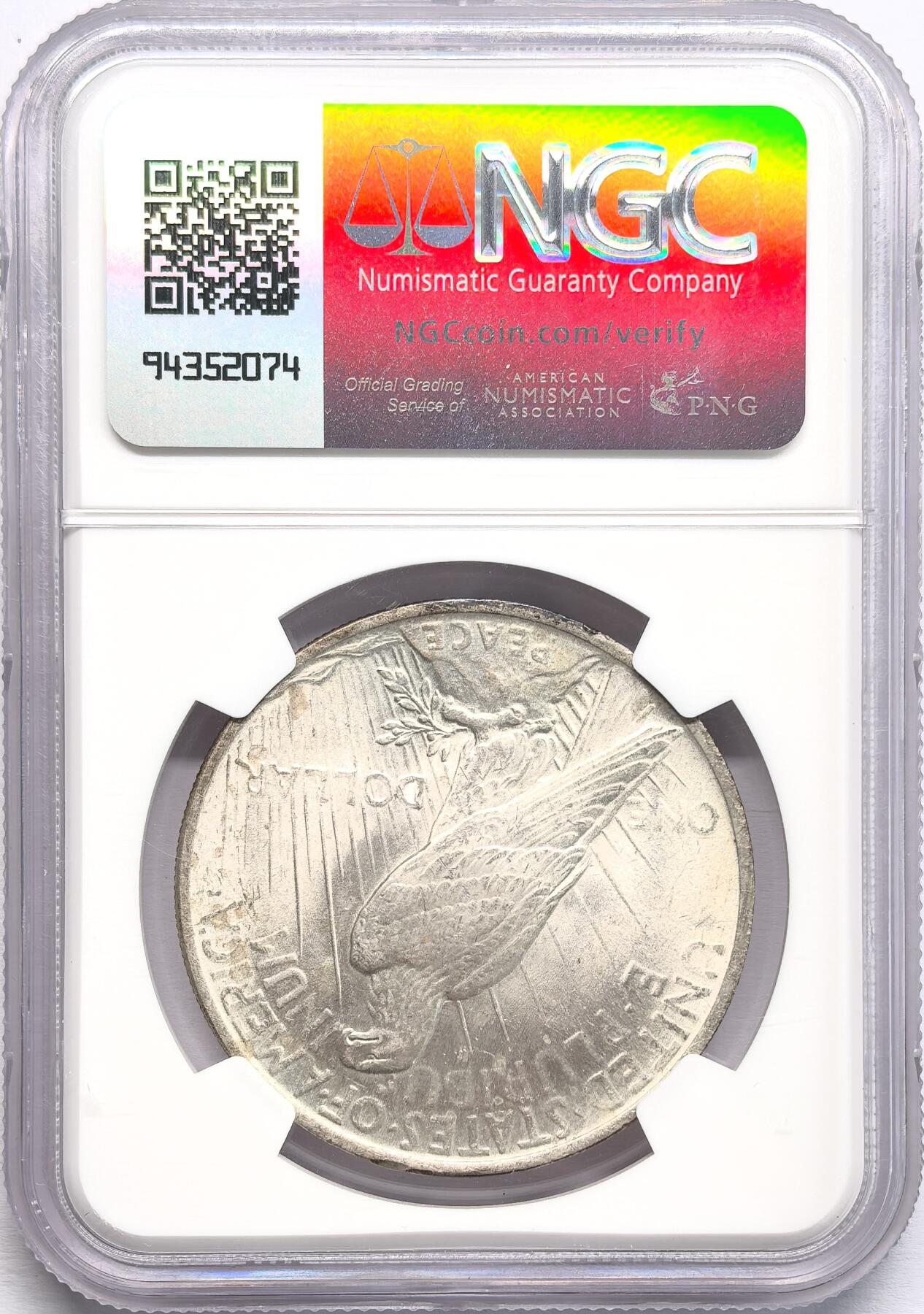 凡希社世界钱币第二百八十五期（秋季大拍②） 1923美国和平壹元NGC-MS63