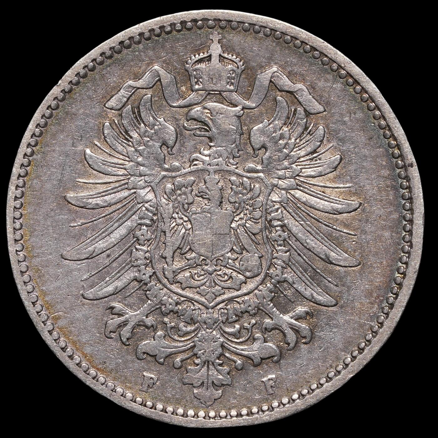 修遠堂世界钱币第四十一期 全场包邮 1876年德国1马克银币 F厂铭