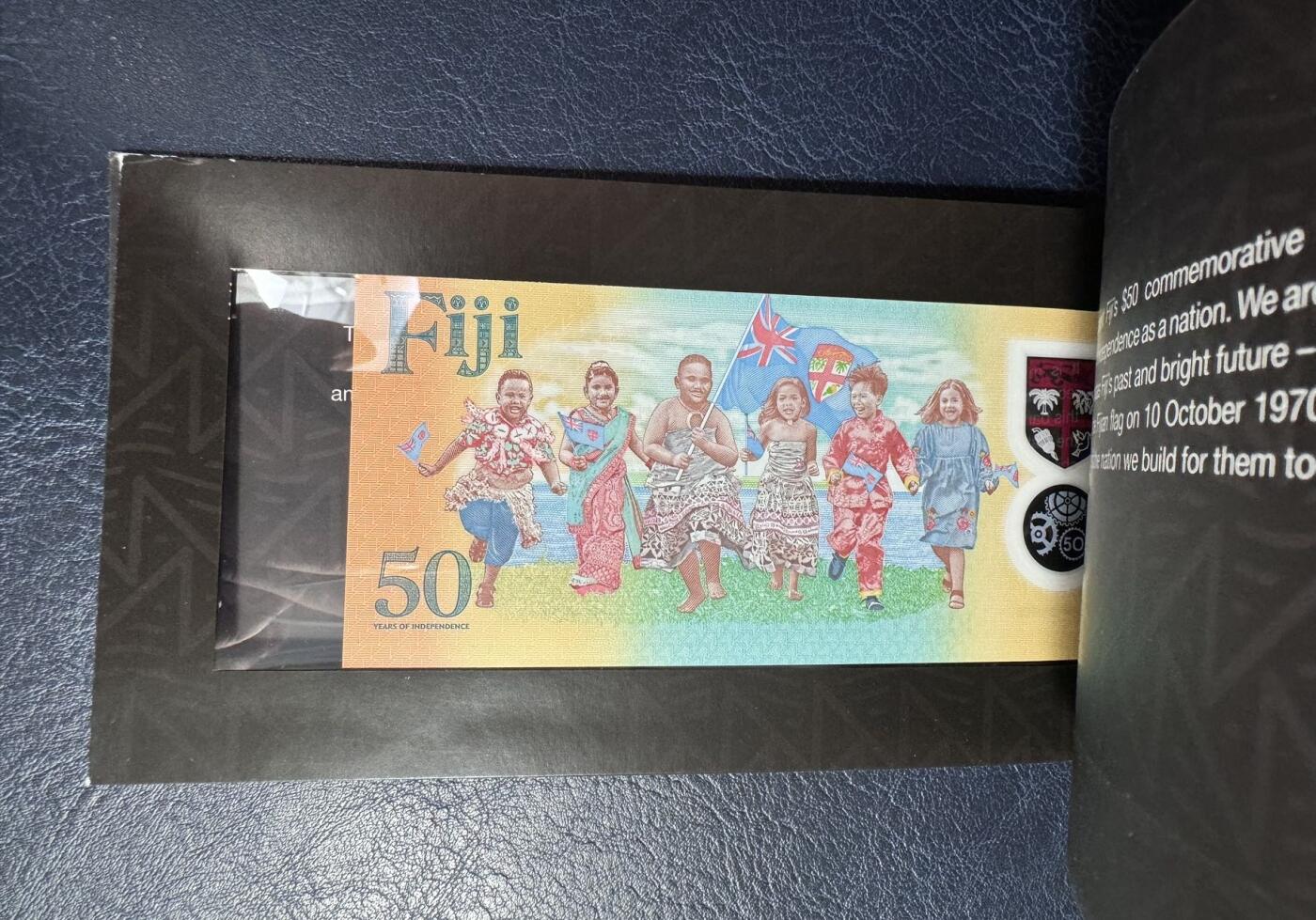 收藏联盟Quantum Auction 第380期拍卖  斐济群岛2020年50元独立纪念钞 品相全新UNC 限量发行3000本带原册 号码无47