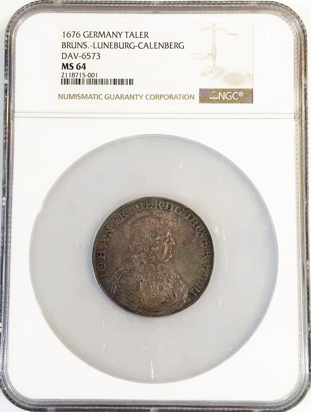 NGC-MS64 1676布伦斯维克荒岛求生泰勒大银币 唯一冠军