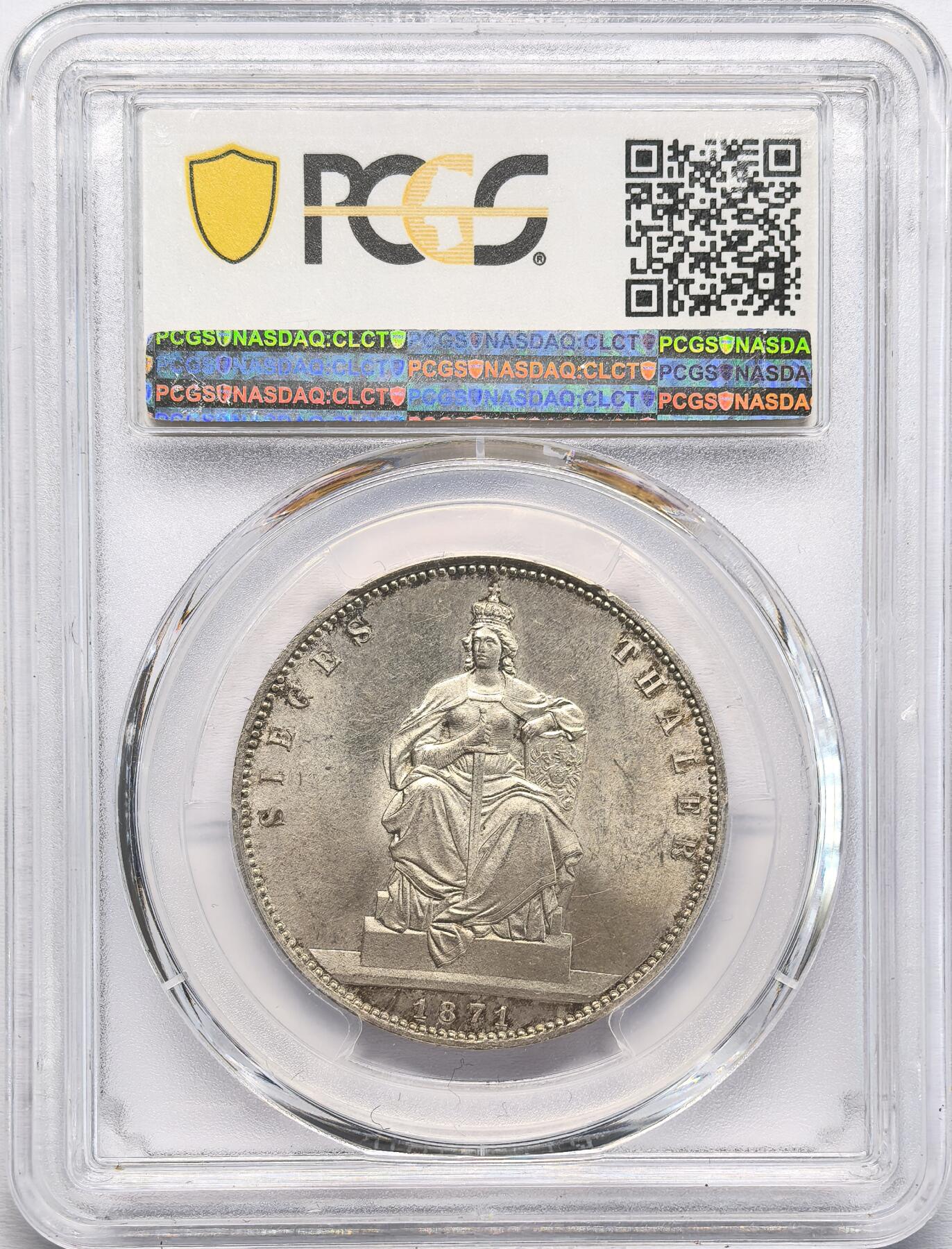 凡希社世界钱币第二百八十五期（秋季大拍②） 1871A普鲁士胜利泰勒PCGS-MS63