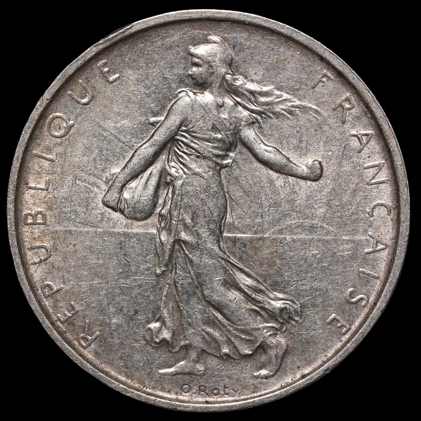修遠堂世界钱币第四十一期 全场包邮 1964年法国5法郎银币 12g，含银83.5%