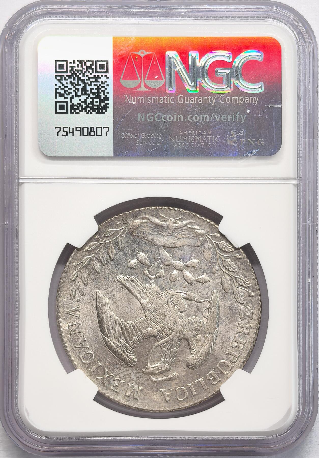 FXS世界钱币微拍第二百八十七期 荐！1895MO墨西哥花边鹰洋NGC-MS64，浅色包浆，银光质感优美！