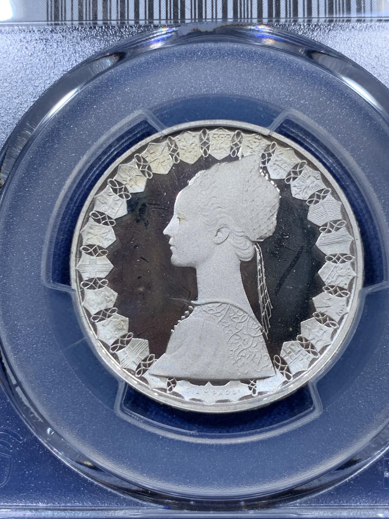 《竞宝斋》第313场 周日，周一 2场连拍 （全场包邮） PCGS PR67DC 意大利1986精制帆船500里拉银币