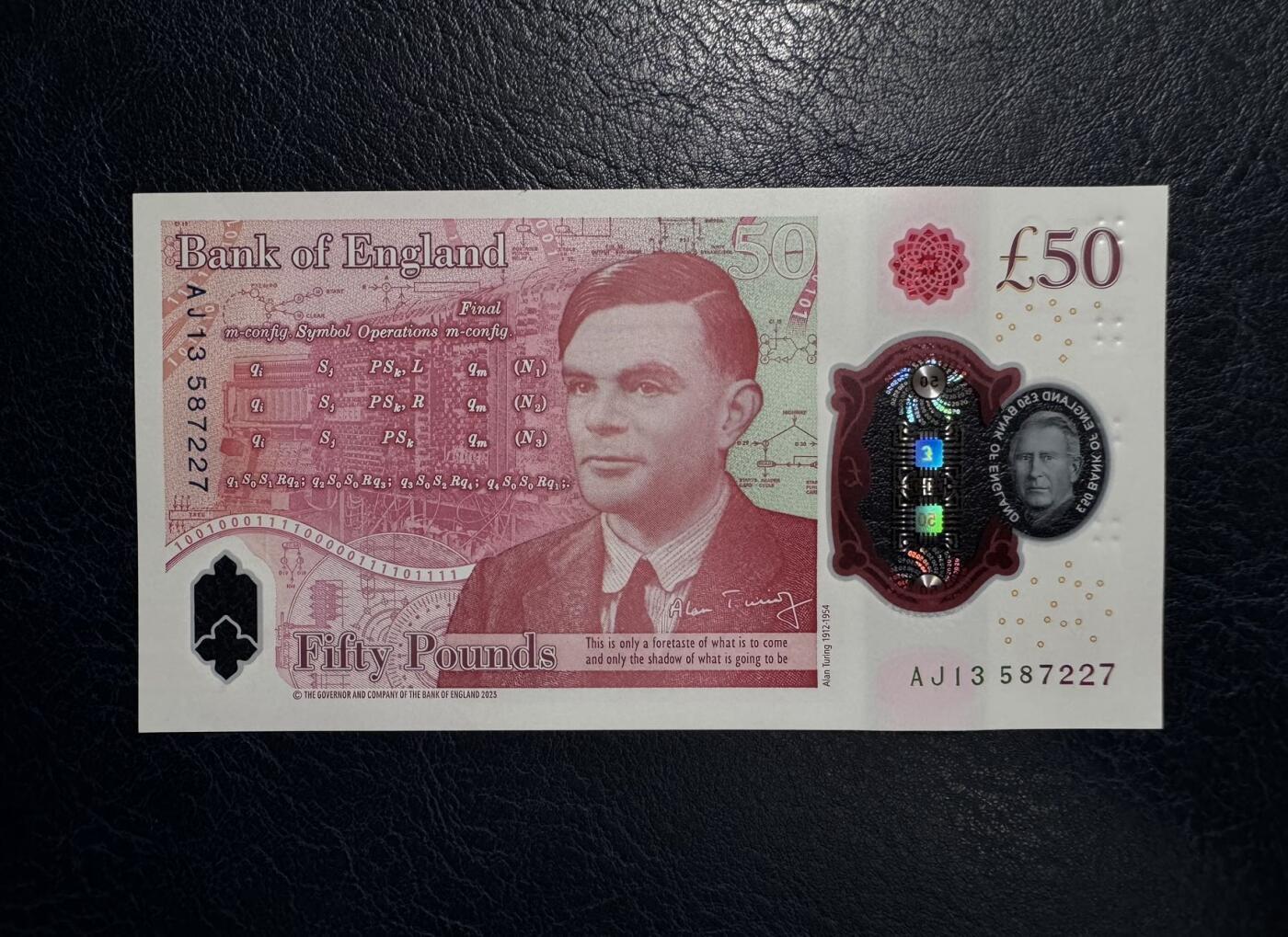 收藏联盟Quantum Auction 第380期拍卖  英国2024年50镑 品相全新UNC 号码无4 AJ冠 查理三世国王