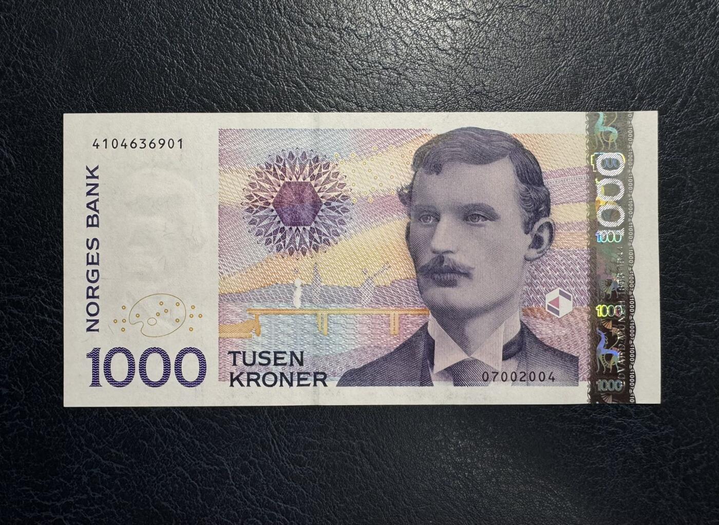 收藏联盟Quantum Auction 第380期拍卖  挪威2004年1000克朗 品相全新UNC 画家 蒙克