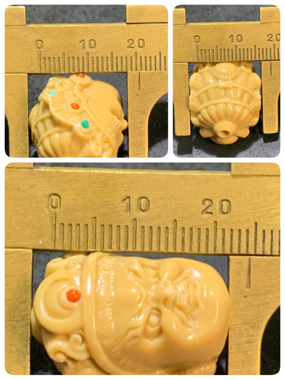 精美高玉化金膏玉雕刻大黑天黄财神珠一个，