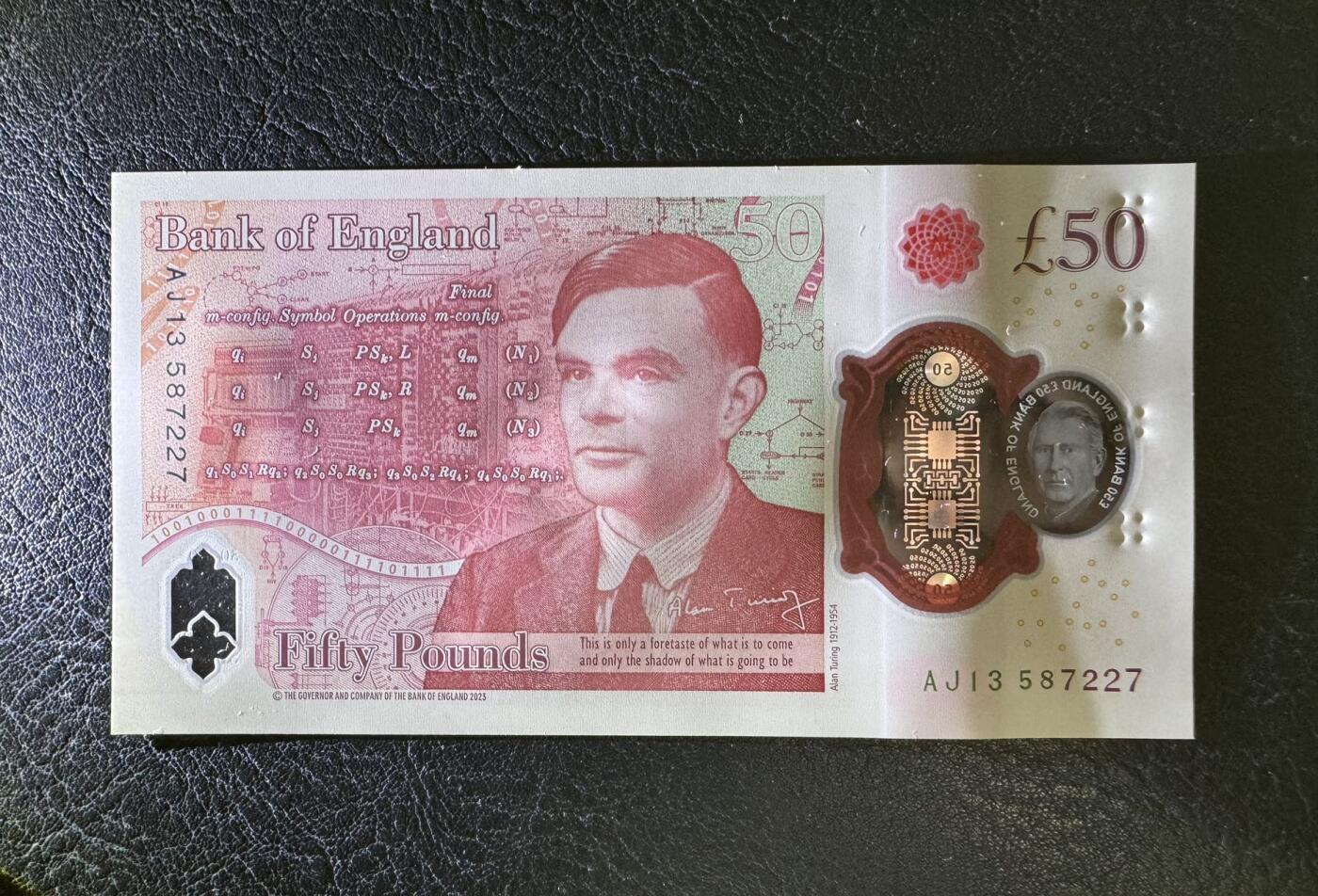收藏联盟Quantum Auction 第380期拍卖  英国2024年50镑 品相全新UNC 号码无4 AJ冠 查理三世国王