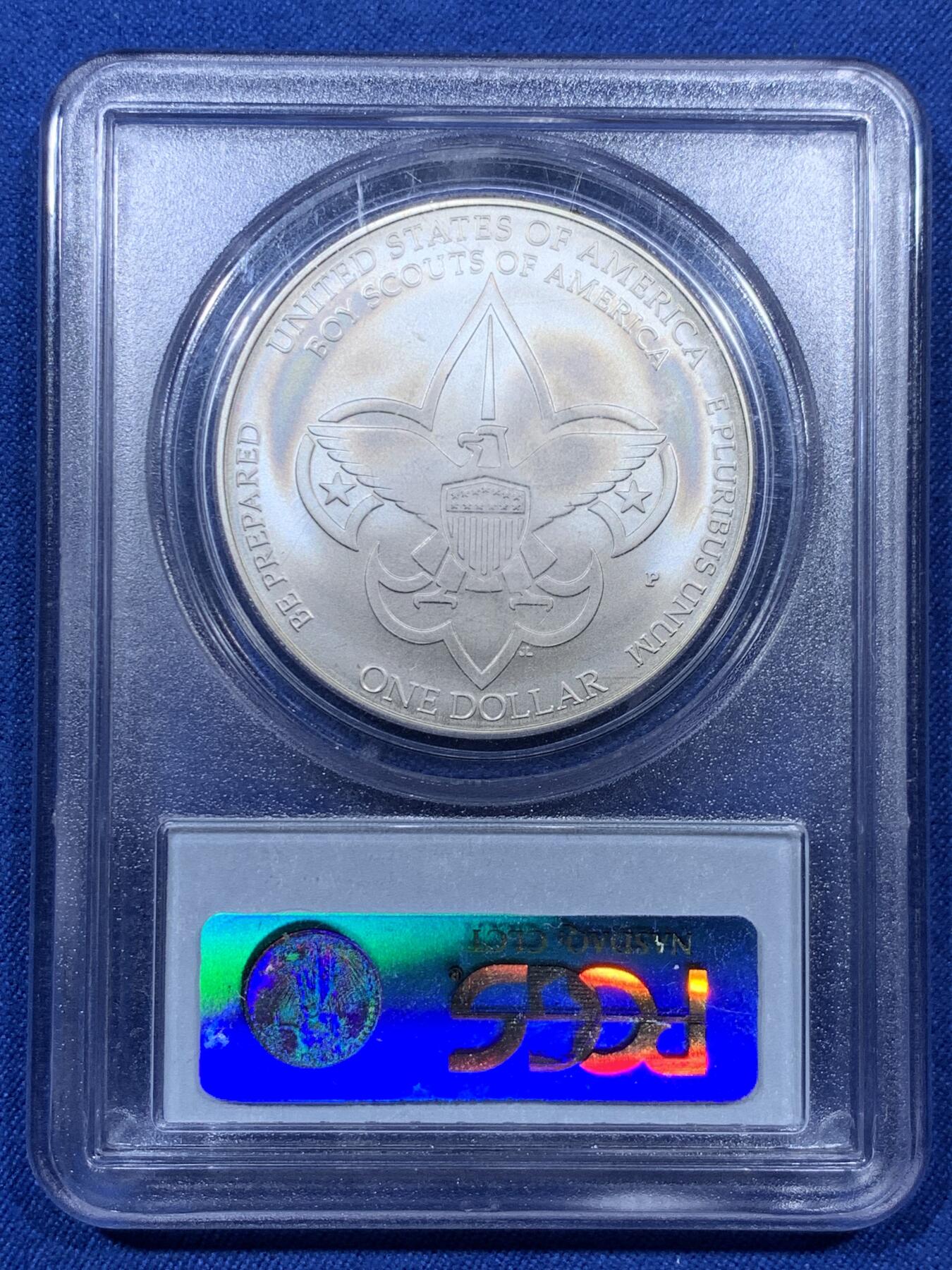 《竞宝斋》第313场 周日，周一 2场连拍 （全场包邮） PCGS MS69 美国2010年P版童子军1美元大银币