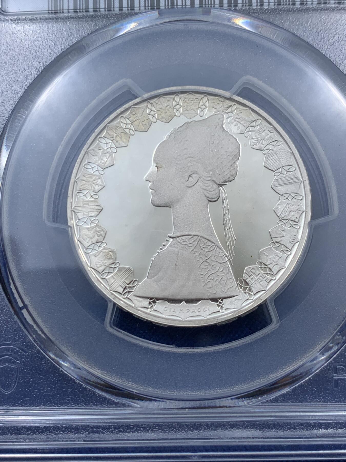 《竞宝斋》第313场 周日，周一 2场连拍 （全场包邮） PCGS PR67DC 意大利1986精制帆船500里拉银币