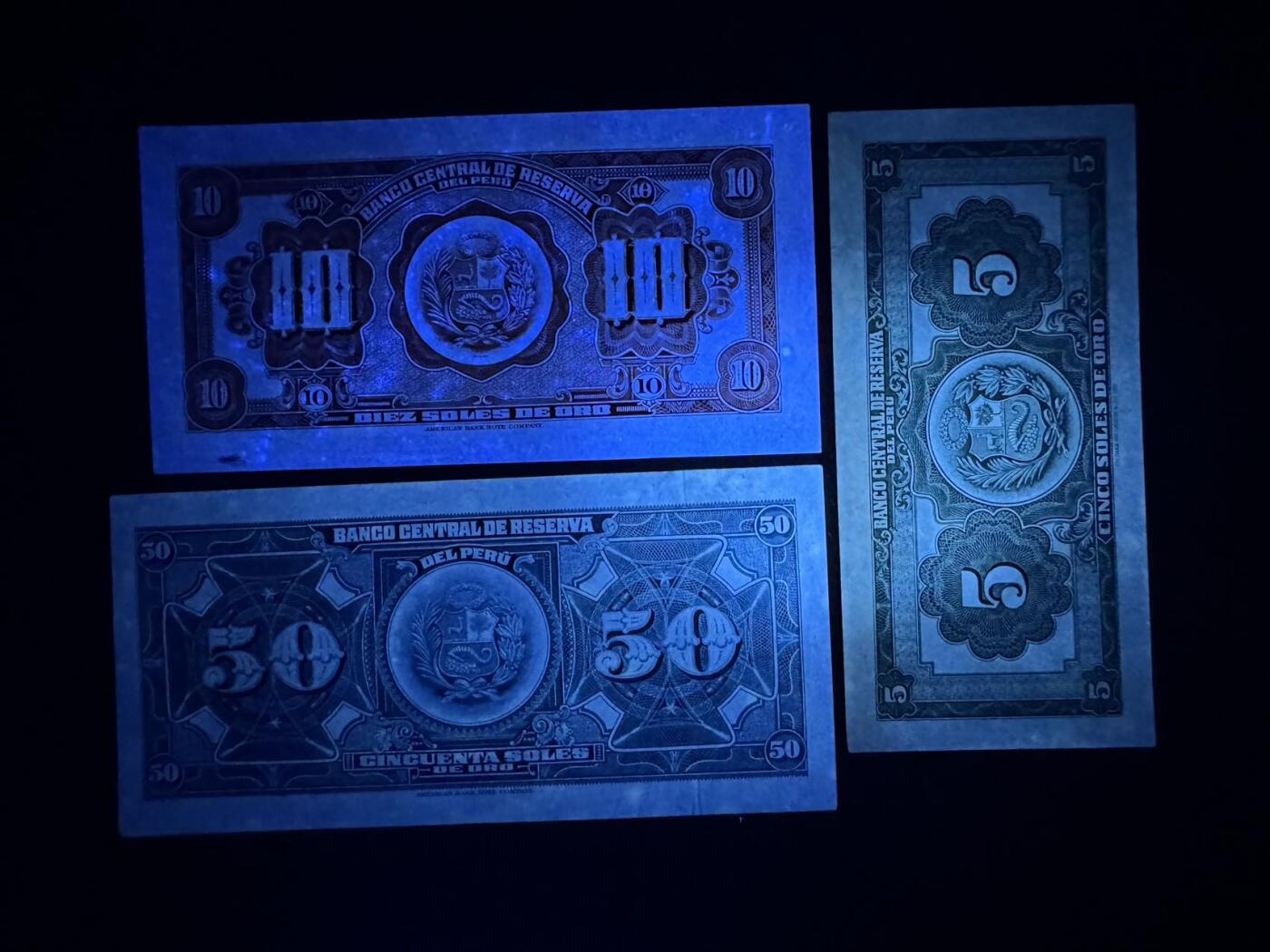 收藏联盟Quantum Auction 第380期拍卖  秘鲁1965年5到500索尔 50为XF 其余品相为UNC-  潮斑