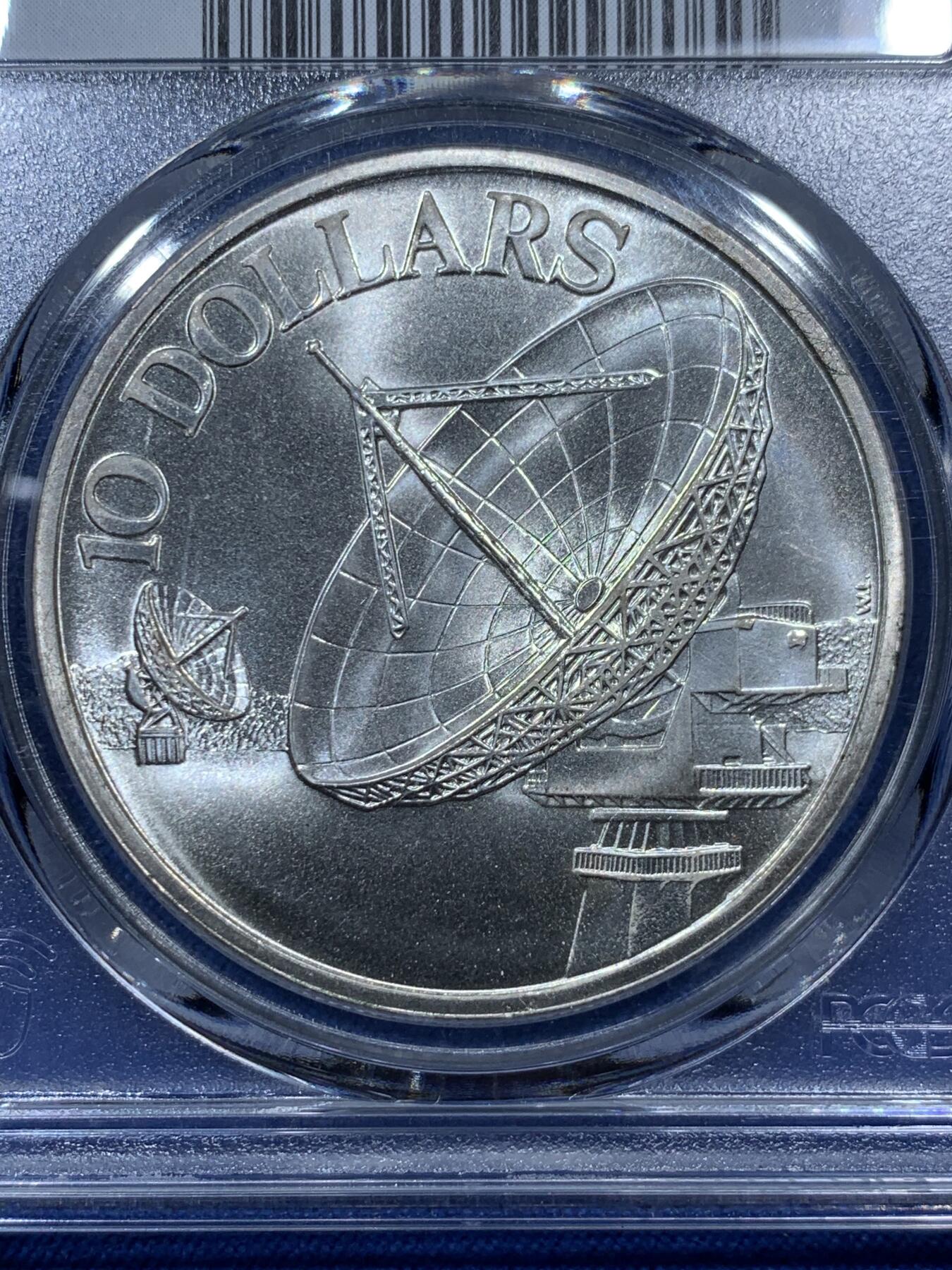 《竞宝斋》第313场 周日，周一 2场连拍 （全场包邮） PCGS MS66 新加坡1979年雷达10元银币