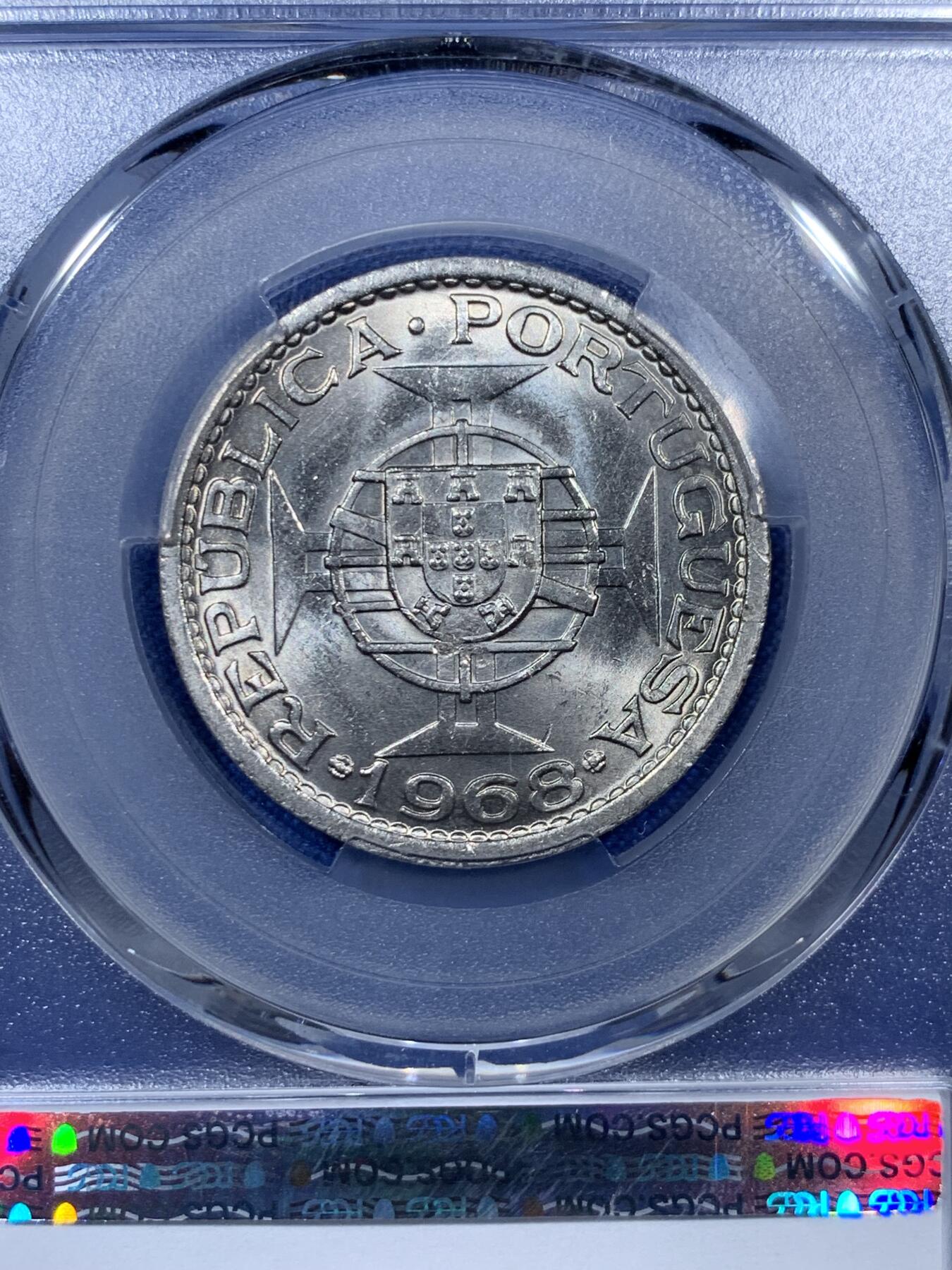 《竞宝斋》第313场 周日，周一 2场连拍 （全场包邮） PCGS MS67 冠军分！1968 澳门 一圆 两面爆光 极为少见的品相 藏家绝对不容错过