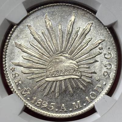 凡希社世界钱币第二百八十五期（秋季大拍②） - 荐！1895MO墨西哥花边鹰洋NGC-MS64，浅色包浆，银光质感优美！
