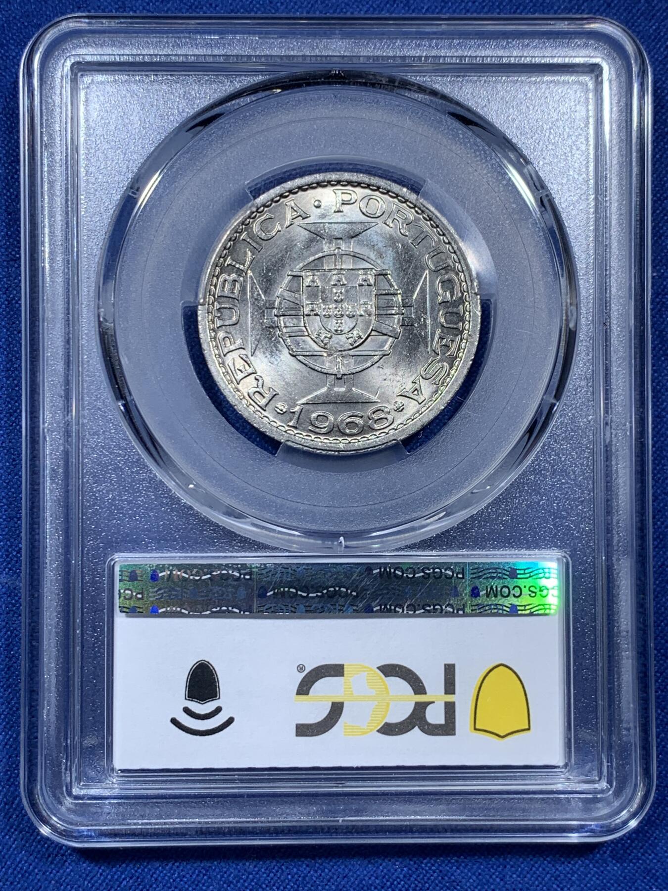 《竞宝斋》第313场 周日，周一 2场连拍 （全场包邮） PCGS MS67 冠军分！1968 澳门 一圆 两面爆光 极为少见的品相 藏家绝对不容错过