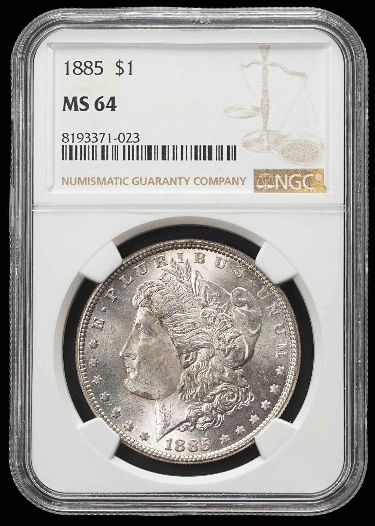 修遠堂世界钱币第四十二期 全场包邮 NGC MS64 1885年摩根大银币