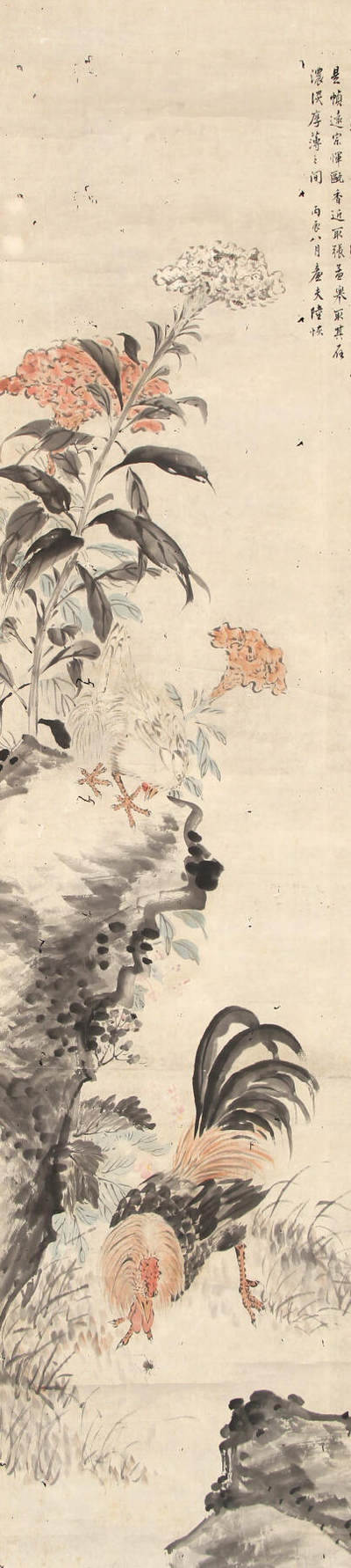 合拍寒食雅集-中国书画 - 陆恢 大吉图[文物店旧藏] 170×46cm
