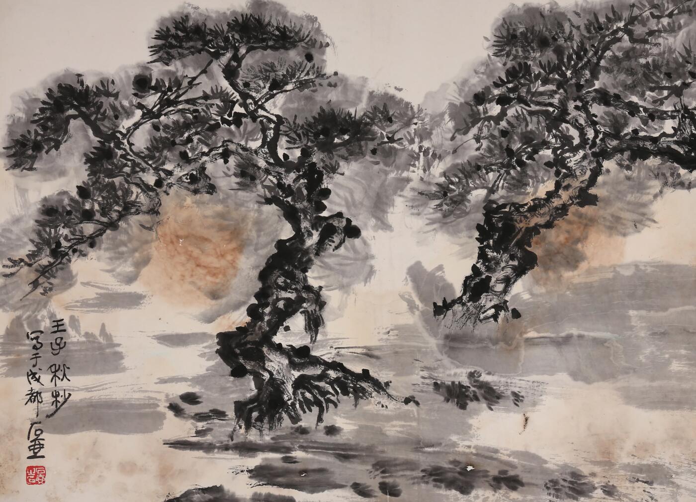 合拍寒食雅集-中国书画 陈子庄 古松 60×70cm