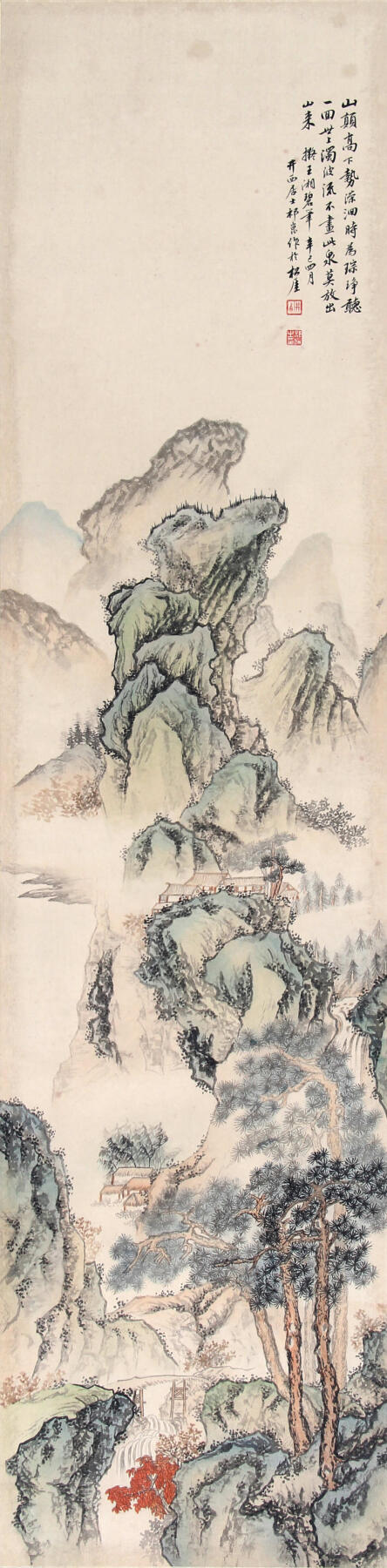 合拍寒食雅集-中国书画 祁昆 山水 130×32cm