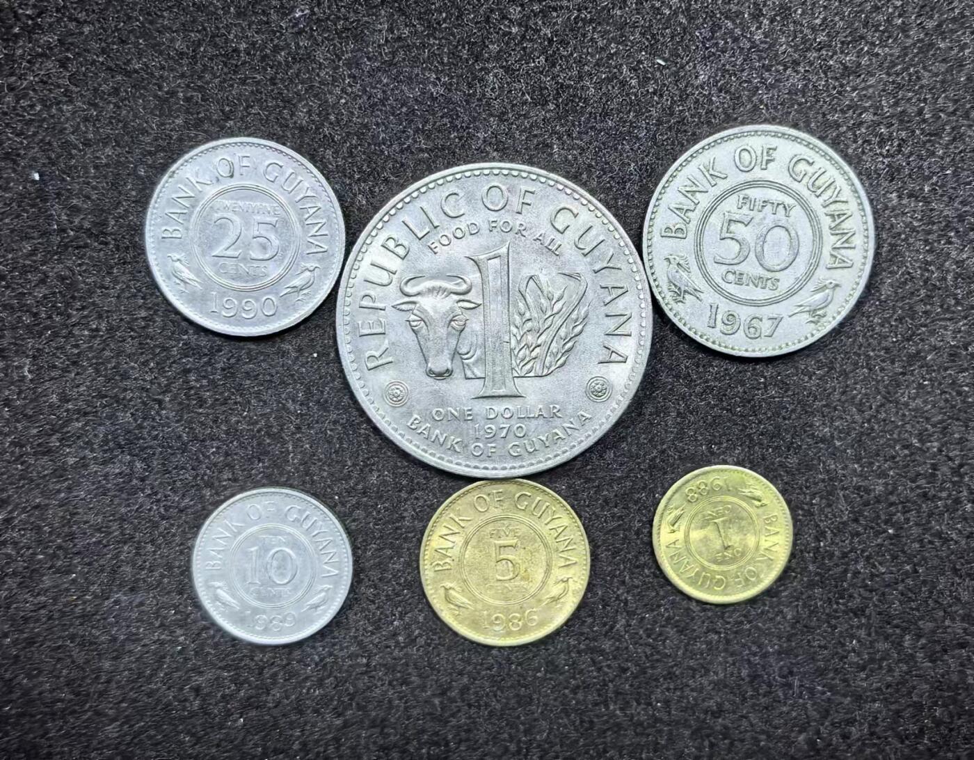 北京马甸外国币专卖微拍第128期，外国非贵金属纪念币，流通币专场，陆续上新，欢迎关注 圭亚那