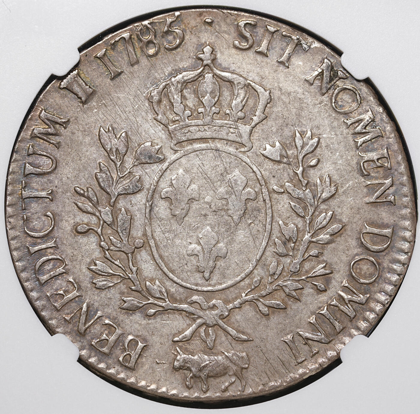 修遠堂世界钱币第四十二期 全场包邮 五彩 NGC AU55 1785年法国埃居大银币 路易十六 牛厂铭