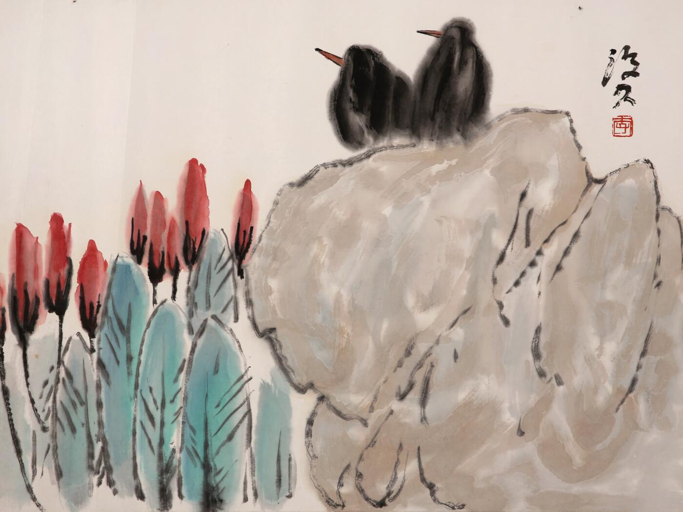合拍寒食雅集-中国书画 李琼久 花鸟 34×46cm