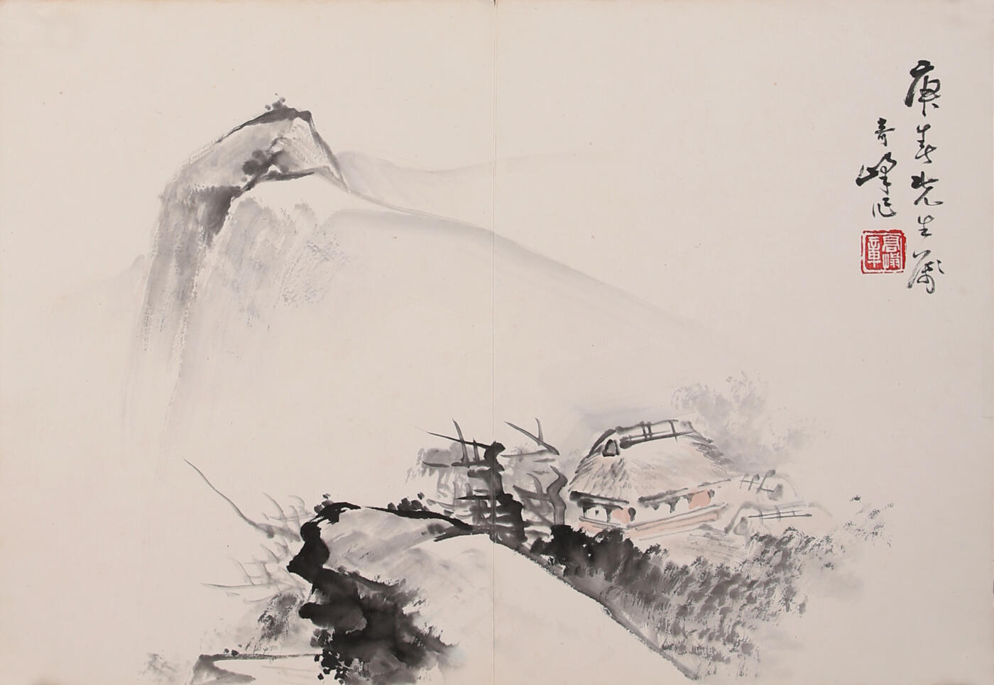 合拍寒食雅集-中国书画 高奇峰 山水 34×48cm