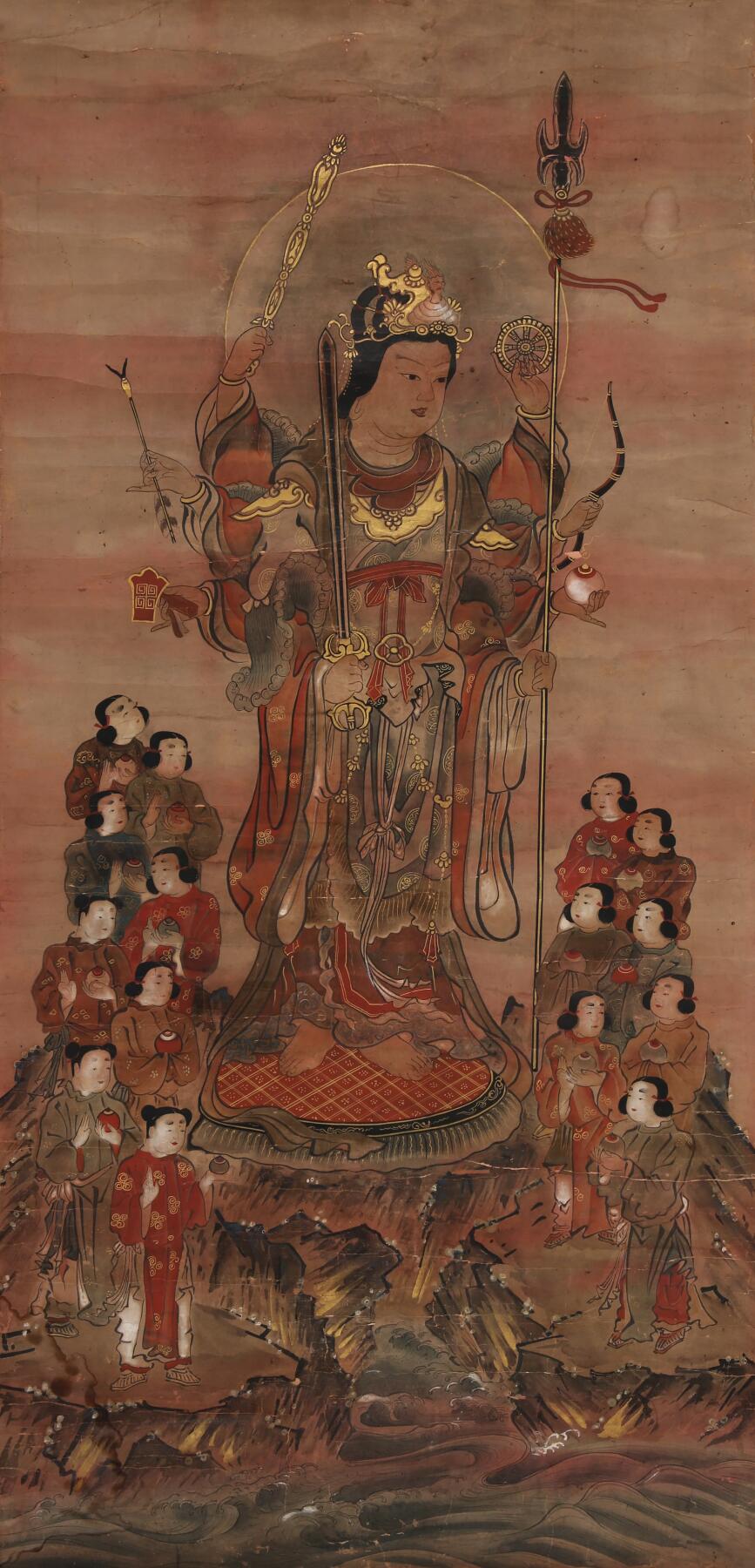 合拍寒食雅集-中国书画 佚名 佛像 88×42cm