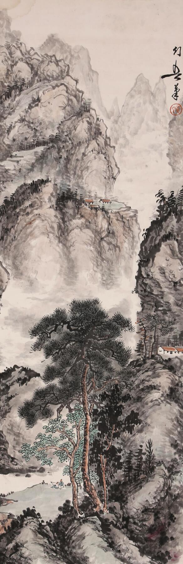 合拍寒食雅集-中国书画 黄幻吾 山水 100×22cm