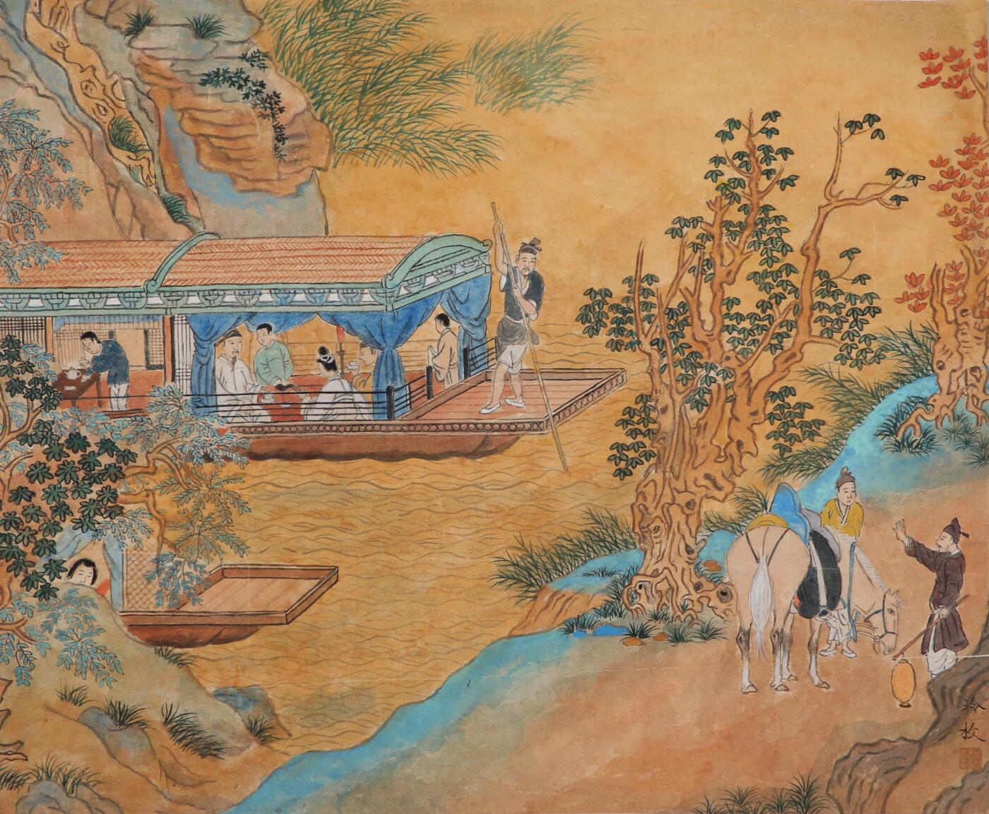 合拍寒食雅集-中国书画 冷枚 人物故事 38×46cm