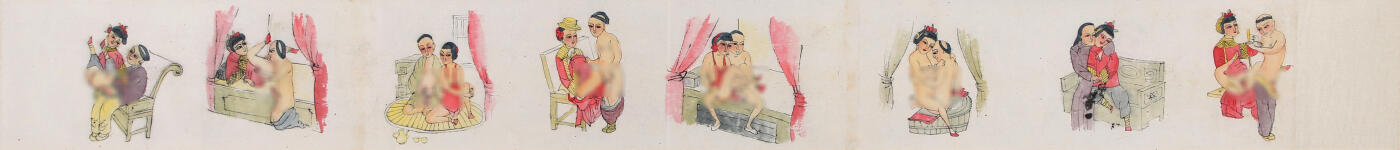 合拍寒食雅集-中国书画 佚名 人物手卷 14×133cm