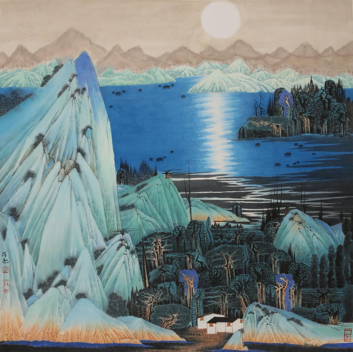 合拍寒食雅集-中国书画 薛亮 山水 67×67cm