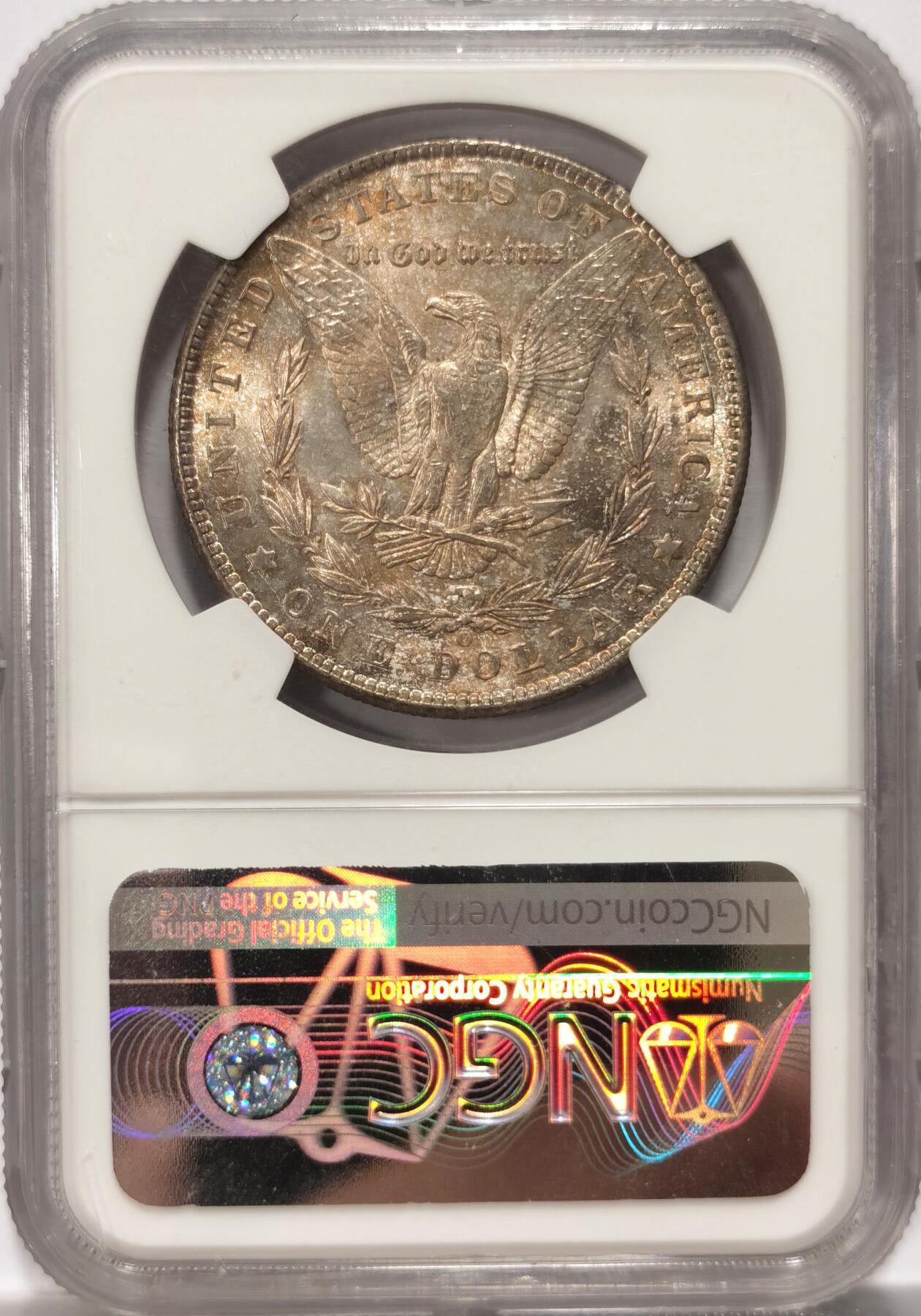 博洋堂世界钱币拍卖第094期（全场包邮） 1901年美国摩根银币O版NGC-MS64，原汁原味双面五彩包浆，包浆醇厚润泽又犀利，打制精美，状态一流，状态和品质不输现在的65分。市场上较少年份的版本